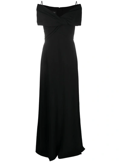 Shop Giambattista Valli Cold-shoulder Gown In Black