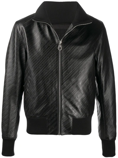 Shop Givenchy Leather Bomber Jacket In Black