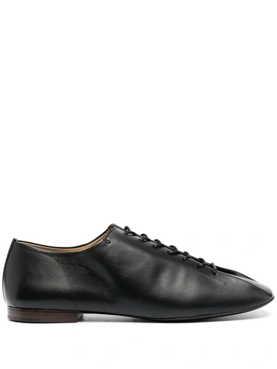 Shop Lemaire Lace-up Leather Derbies In Black