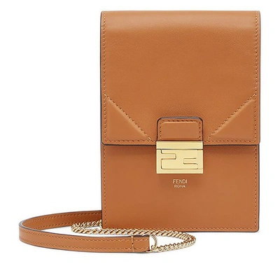 Shop Fendi Vertical Wallet On Chain Kan U In Marron