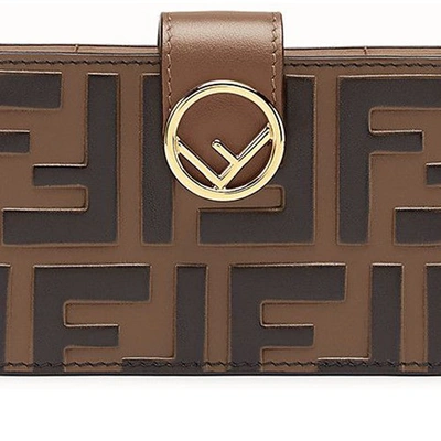 Shop Fendi Card Holder In Marron