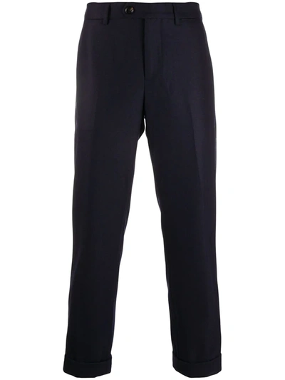 Shop Brunello Cucinelli Ankle-grazing Straight Leg Trousers In Blue