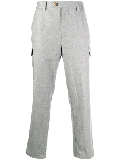 Shop Brunello Cucinelli Cropped Trousers In Grey