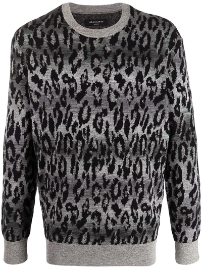 Shop Allsaints Leopard Print Jumper In Green