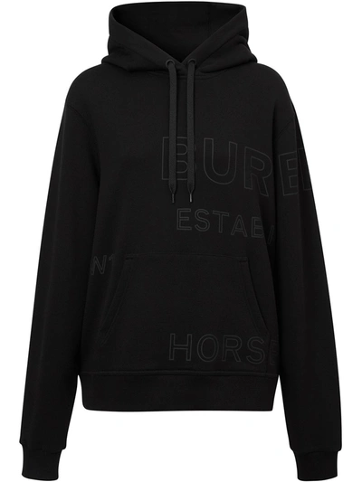 Shop Burberry Cotton Hoodie In Black