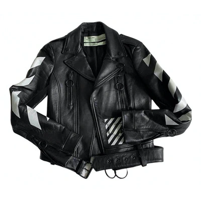 Pre-owned Off-white Black Leather Jacket
