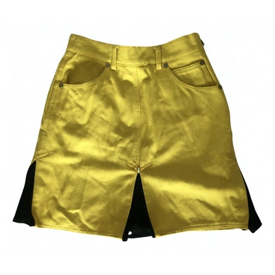 Pre-owned Jean Paul Gaultier Wool Mini Skirt In Yellow