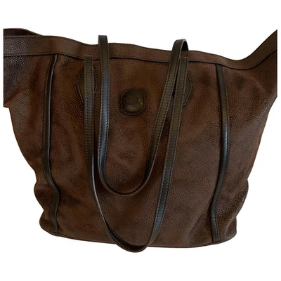 Pre-owned Bric's Brown Suede Handbag