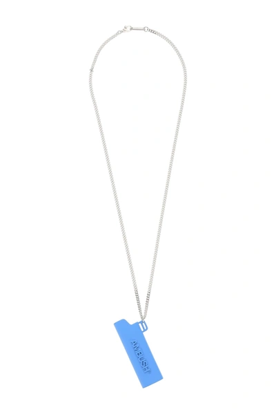Shop Ambush Lighter Case Unisex Necklace In Blue Silver (light Blue)