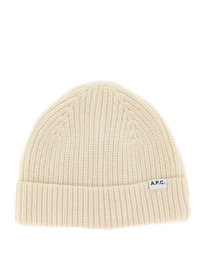 Shop Apc Bonnet Samuel In Aac Blanc Casse