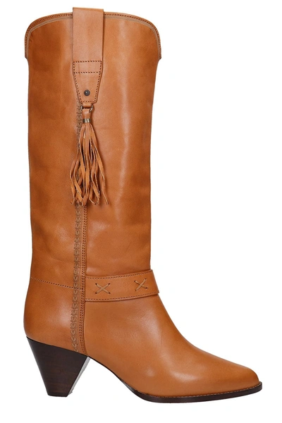 Shop Isabel Marant Dulma Texan Boots In Leather Color Leather