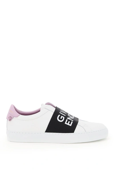 Shop Givenchy Urban Street Sneakers With Elastic Band In White Lilac (white)
