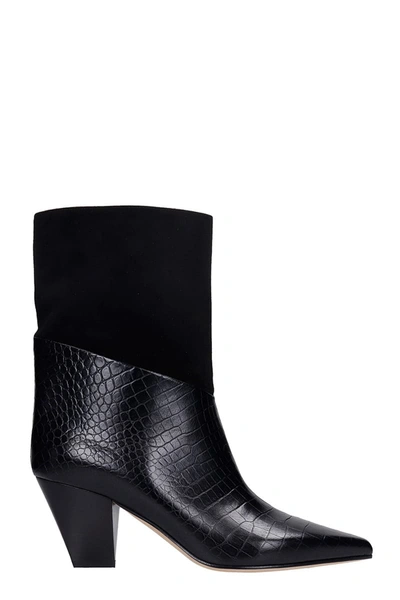 Shop Jimmy Choo Bear 65 Xyz High Heels Ankle Boots In Black Suede And Leather