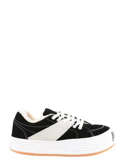 Shop Palm Angels Logo-print Low-top Sneakers In Black