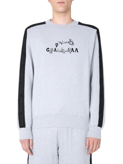 Shop Dolce & Gabbana Crew Neck Sweatshirt In Grigio