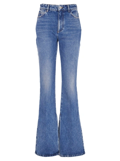 Shop Attico Flared Jeans In Blue
