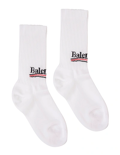 Shop Balenciaga White Woman Socks With Political Compaign Logo