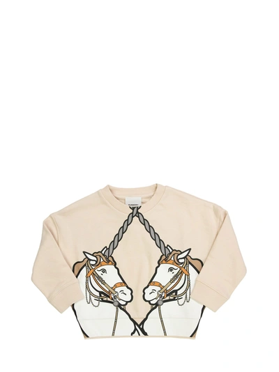 Shop Burberry Lilia Unicorn Print Cotton Sweatshirt In Soft Pink