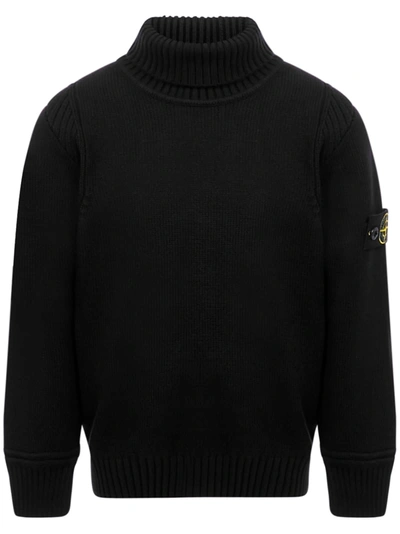 Shop Stone Island Junior Stone Island Sweater In Black