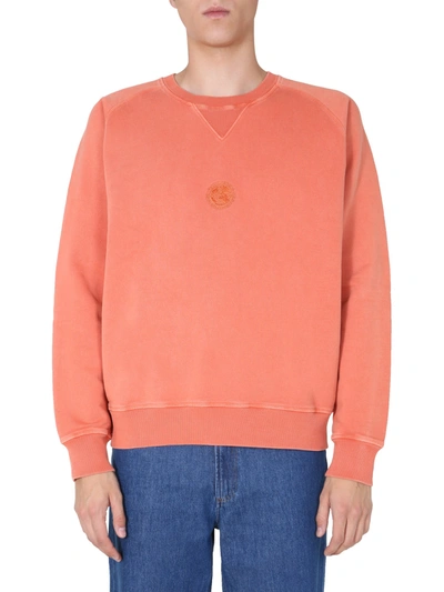 Shop Nigel Cabourn Crew Neck Sweatshirt In Orange