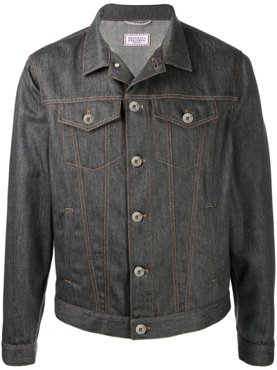 Brunello Cucinelli - Gray denim jacket with monil chain MA0952984