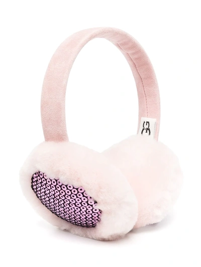 Shop Ugg Sequin Embellished Earmuffs In Pink