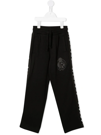 Shop John Richmond Junior Stripe-side Track Pants In Black