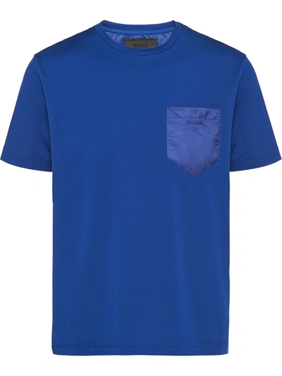Shop Prada Patch Pocket T-shirt In Blue