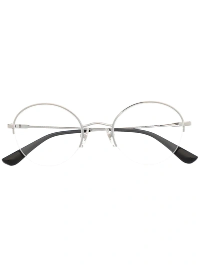 Shop Vogue Eyewear Clear Round Glasses In Silver