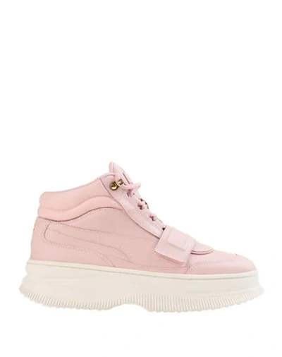 Puma Deva Boot Wn's Woman Sneakers Pink Size 6.5 Leather In Pink