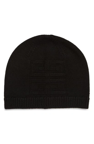Shop Givenchy 4g Jacquard Wool Beanie In Black