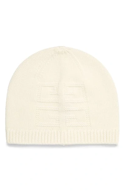 Shop Givenchy 4g Jacquard Wool Beanie In Ivory