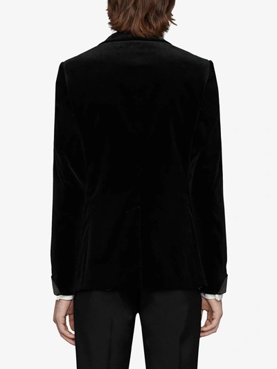 Shop Gucci Velvet Smoking Jacket In Black