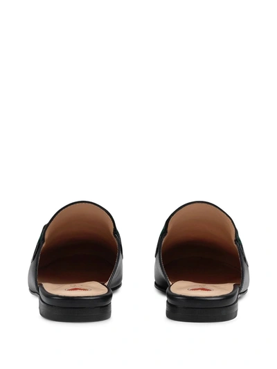 Shop Gucci Princetown Leather Slippers In Black