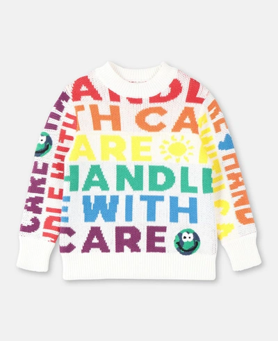 Shop Stella Mccartney Kids White Handle With Care Jumper