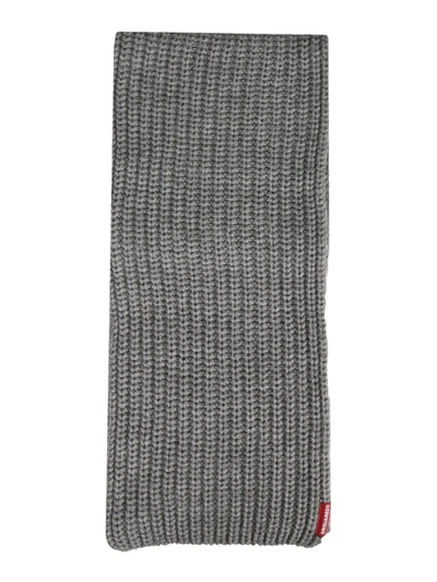 Shop Dsquared2 Grey Wool Scarf