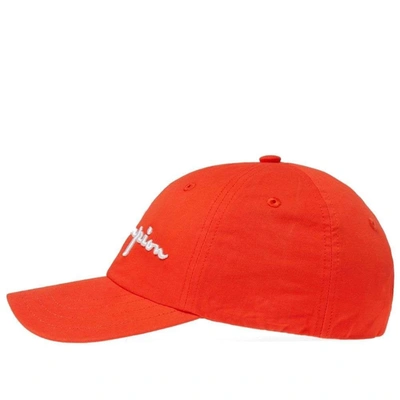 Shop Champion Reverse Weave Script Logo Cap Red