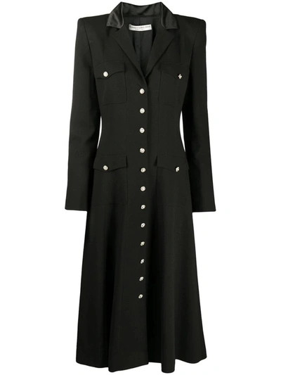 Shop Alessandra Rich Button-up Midi Dress In Black