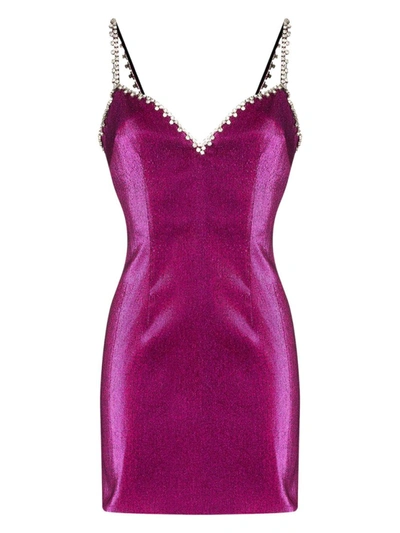 Shop Area Fuchsia Crystal Sweetheart Dress In Pink