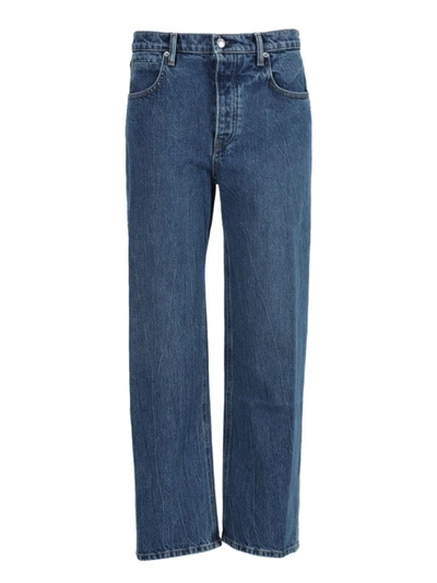 Shop Alexander Wang Vintage Dark Indigo Straight Leg Denim Jeans In Blue