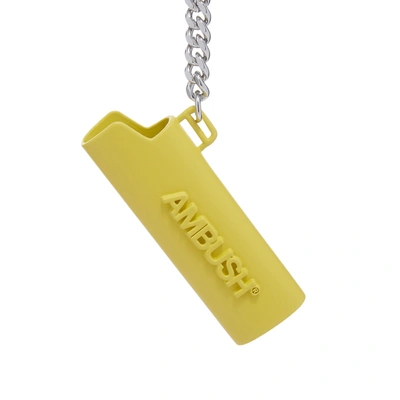 Shop Ambush Logo Lighter Keychain In Yellow