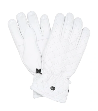 Shop Goldbergh Nishi Leather Ski Gloves In White