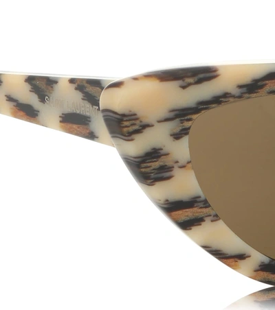 Shop Saint Laurent New Wave Sl 213 Sunglasses In Brown