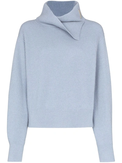 Shop Brunello Cucinelli Roll Neck Jumper In Blue