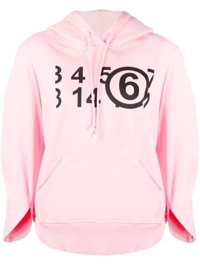 Shop Mm6 Maison Margiela Logo Cotton Hoodie In Pink