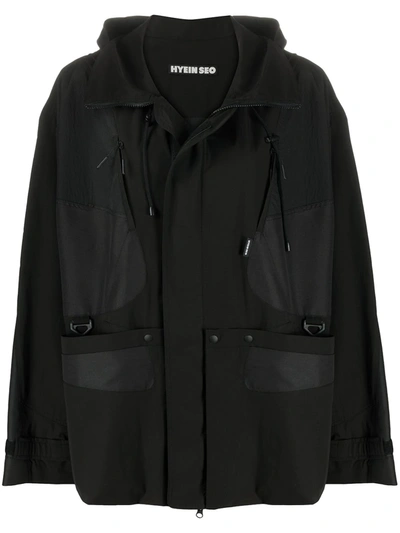 Shop Hyein Seo Hooded Parka Coat In 黑色