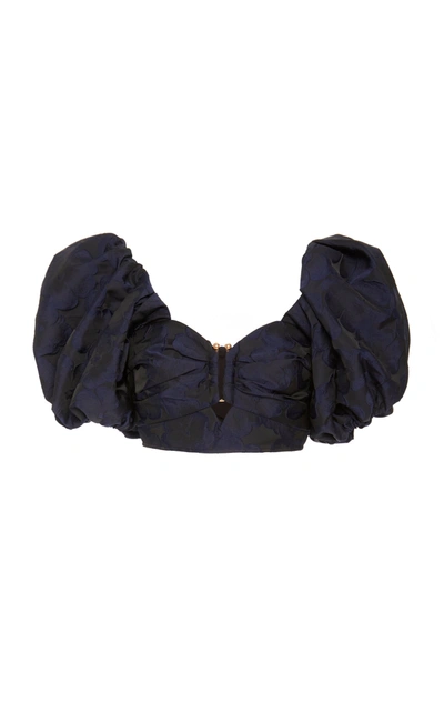 Shop Acler Clarence Midnight Crop Top In Floral