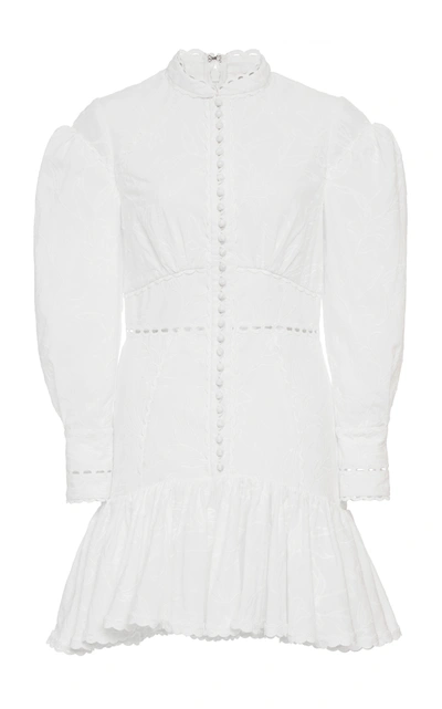 Shop Acler Howard Long Sleeve Mini Dress In White