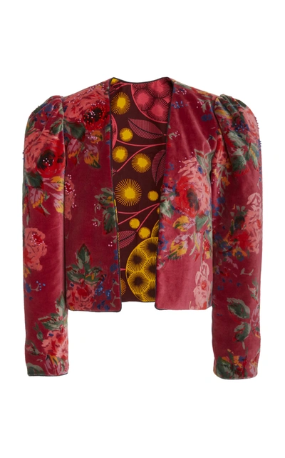 Shop Alix Of Bohemia Ashley Raspberry Velvet Jacket In Pink