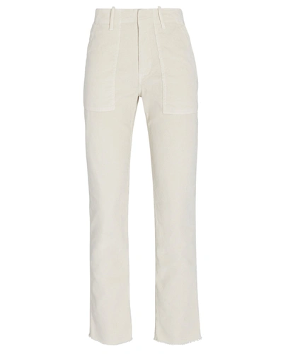 Shop Nili Lotan Jenna Straight-leg Corduroy Pants In White